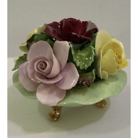 Denton Other - Vintage Denton Bone China England Molded Roses Footed Hand Painted
